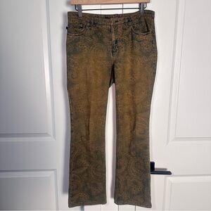 Women's Straight Leg Jeans - Brown Paisley